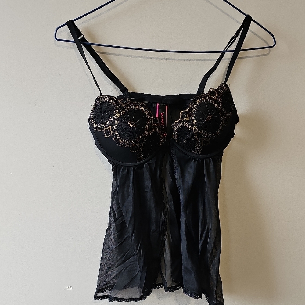 La Senza Small Black Lace Babydoll Lingerie